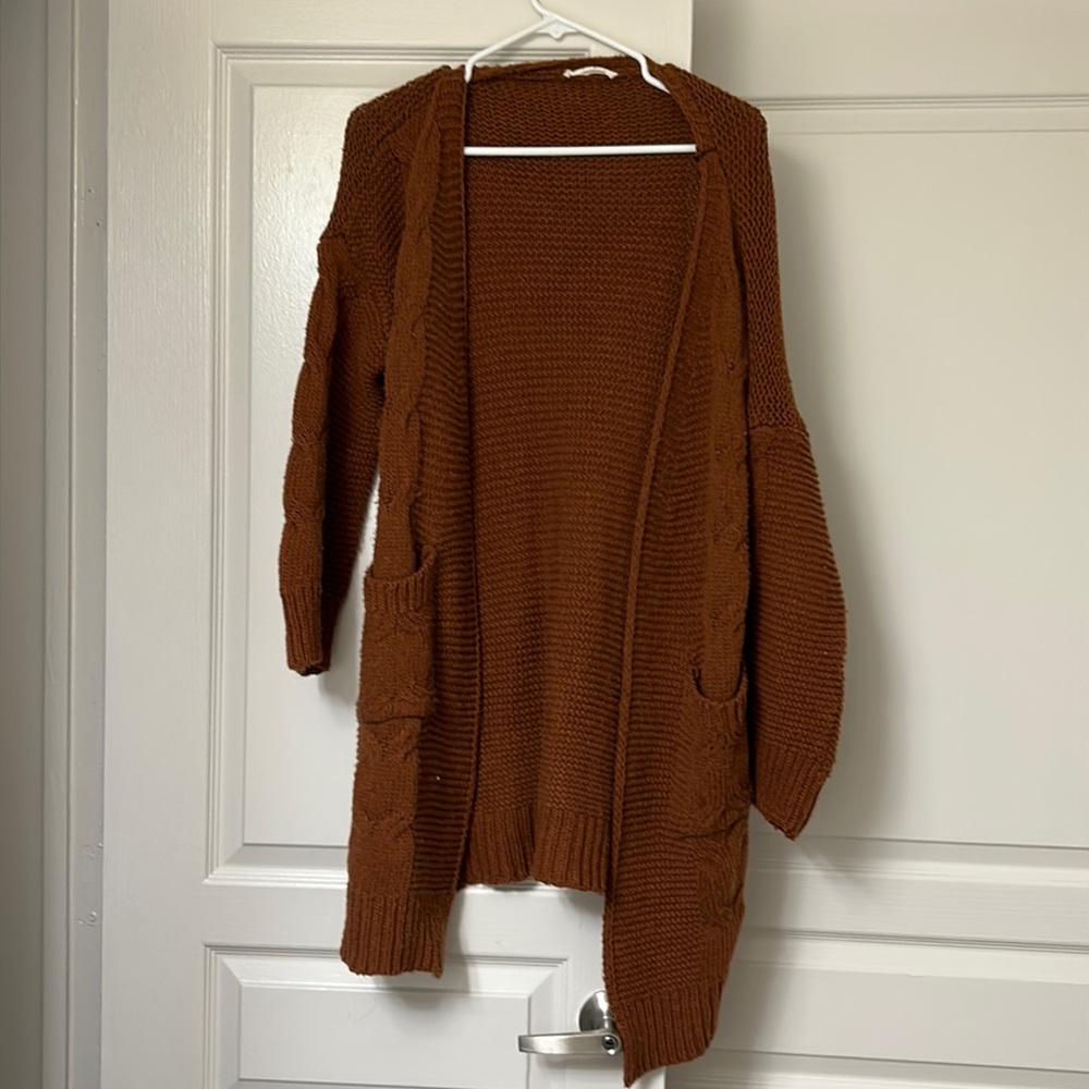 Orange sweater cardigan